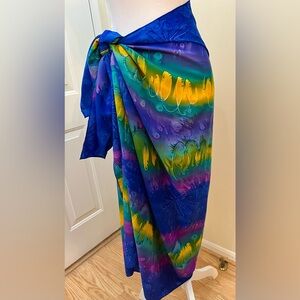 Vibrant Tie-Dye Swim Sarong